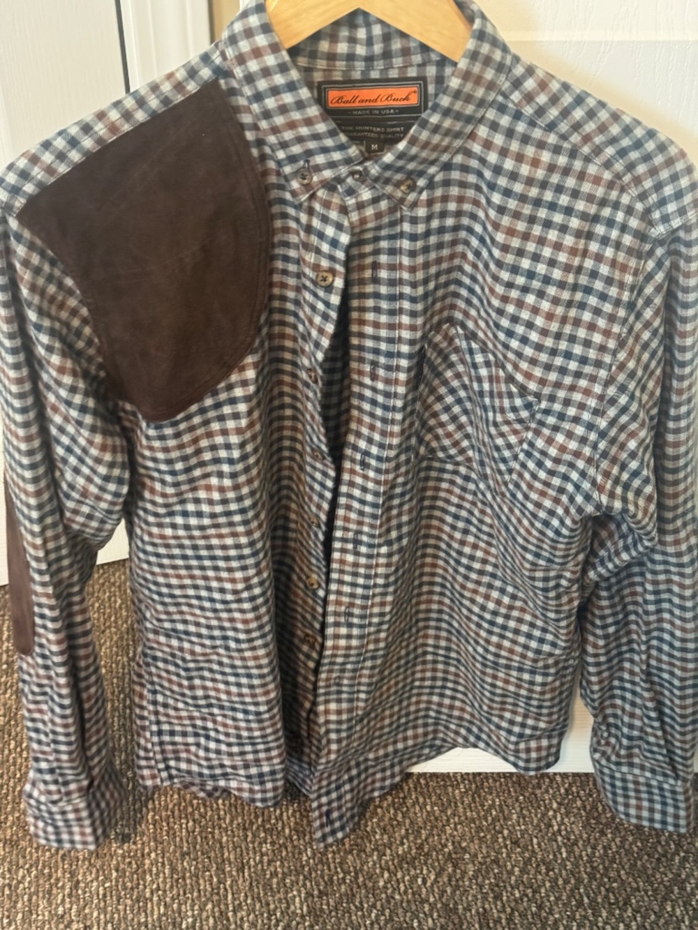 Ball and Buck Hunters Shirt with Suede Detailing Medium 40